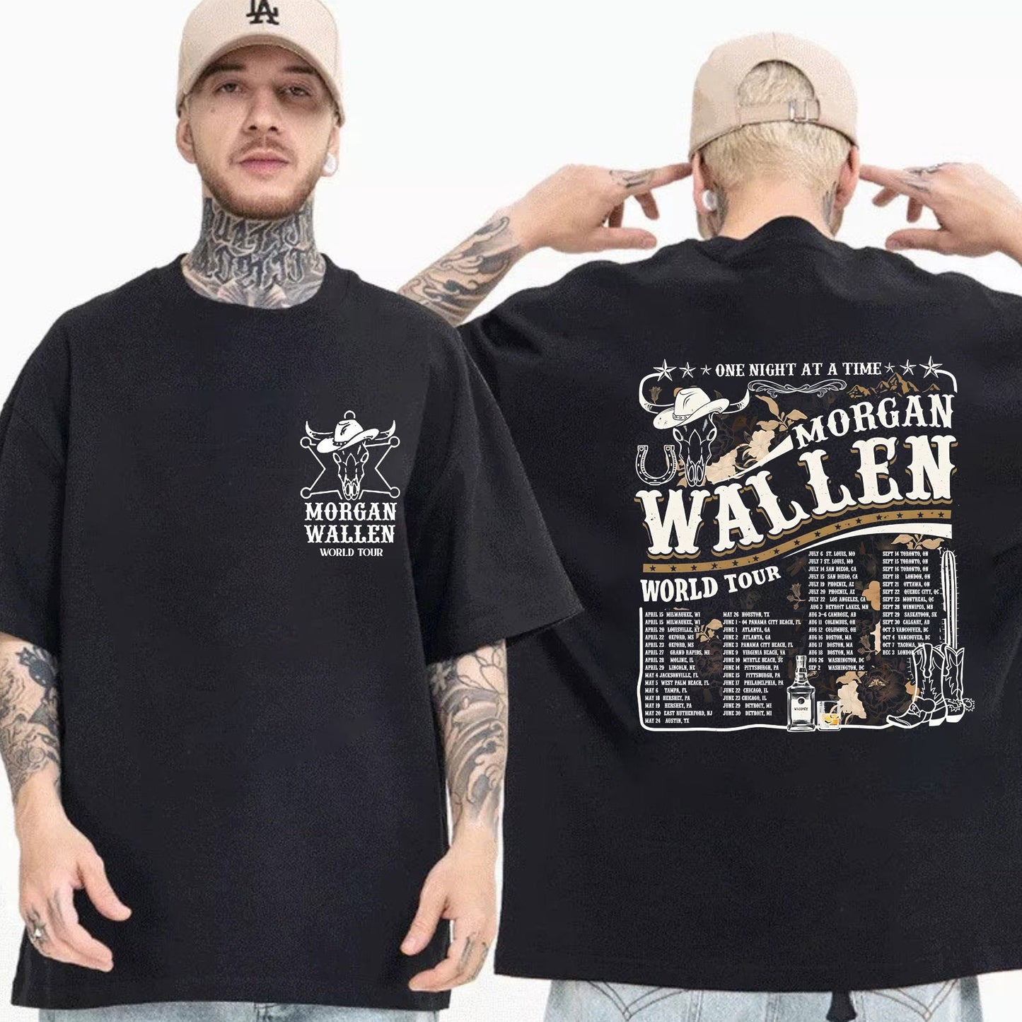 Cowboy Wallen, Wallen Western Shirt, Wallen Western One Night At A Time 2023 World Tour Shirt