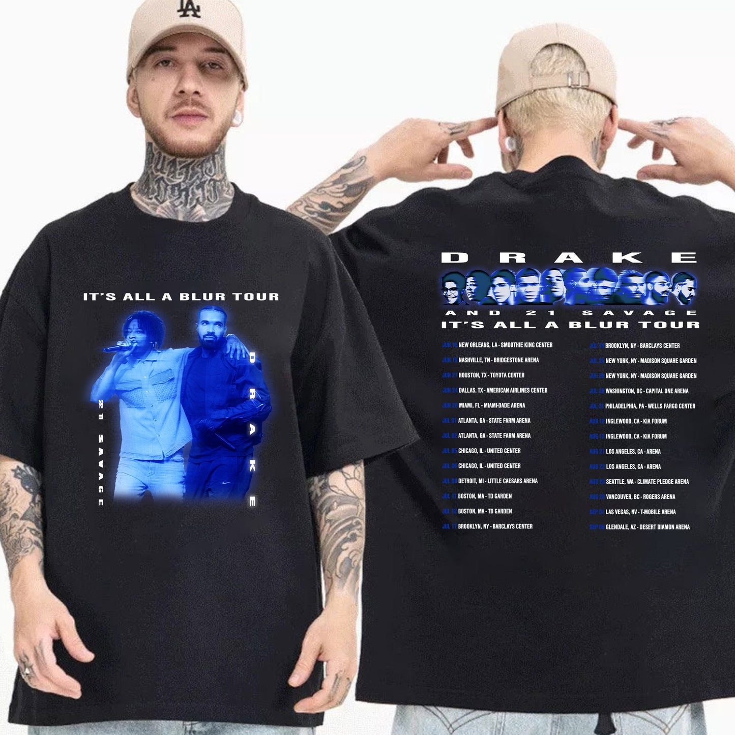 Drake 21 Savage Tour 2023 Shirt, Its A Blur Tour Shirt