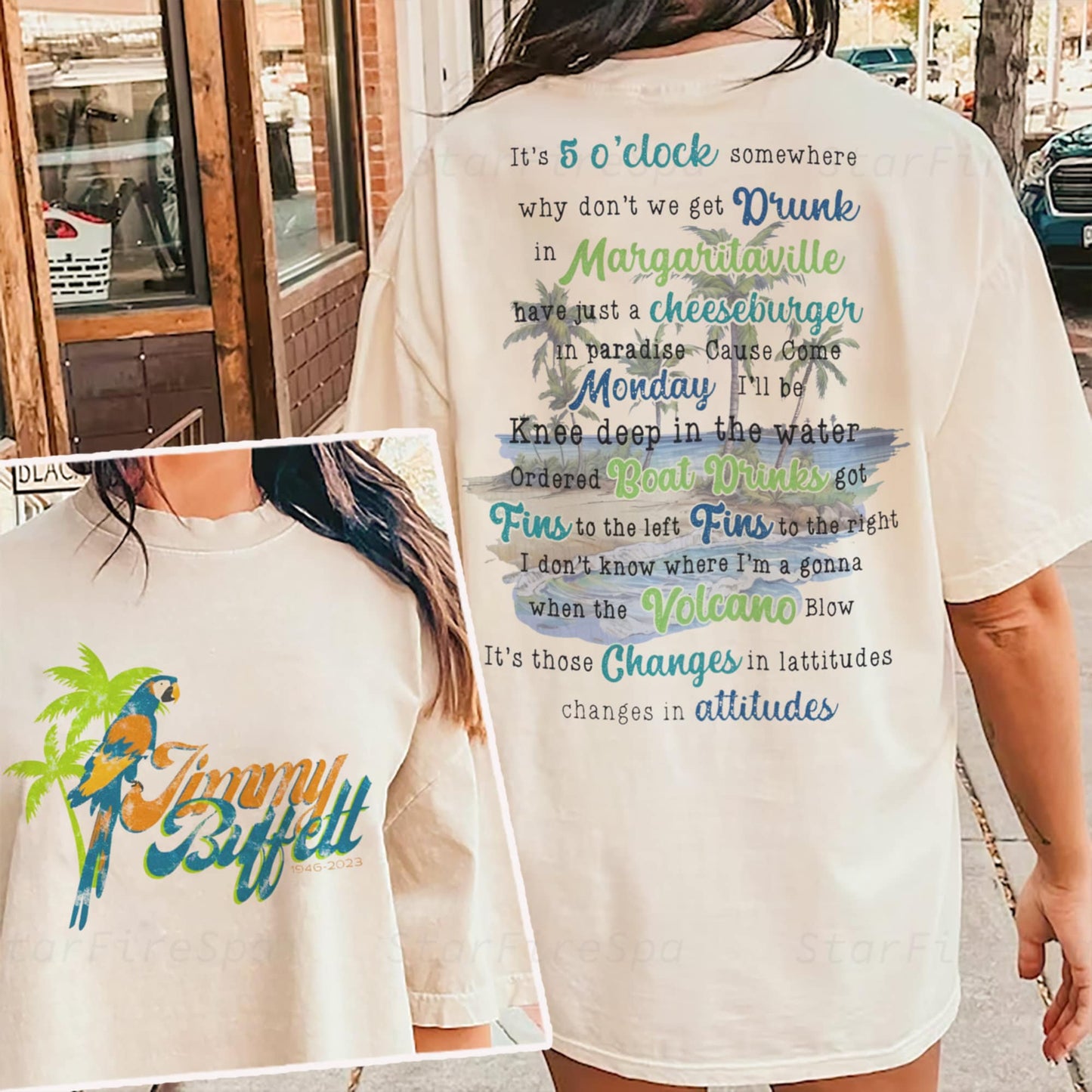 Jimmy Buffett With Lyrics Shirt, Parrothead