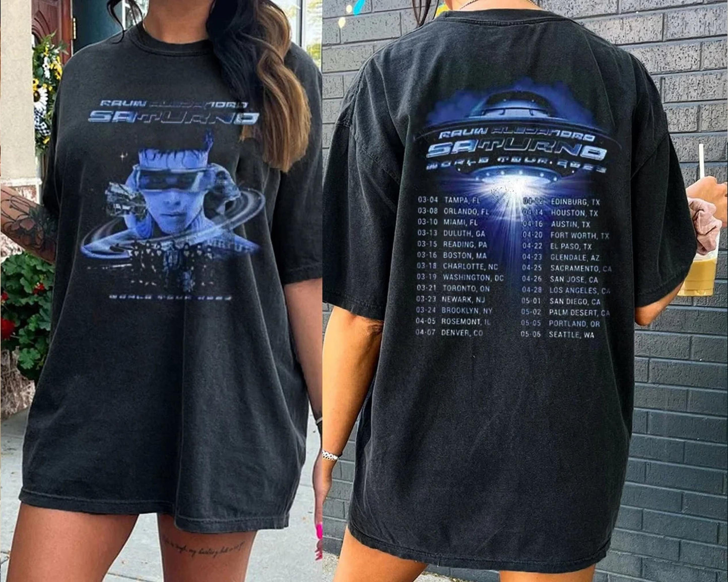 Rauw Alejandro Saturno World Tour Shirt, 2023 Saturno Album T-shirt