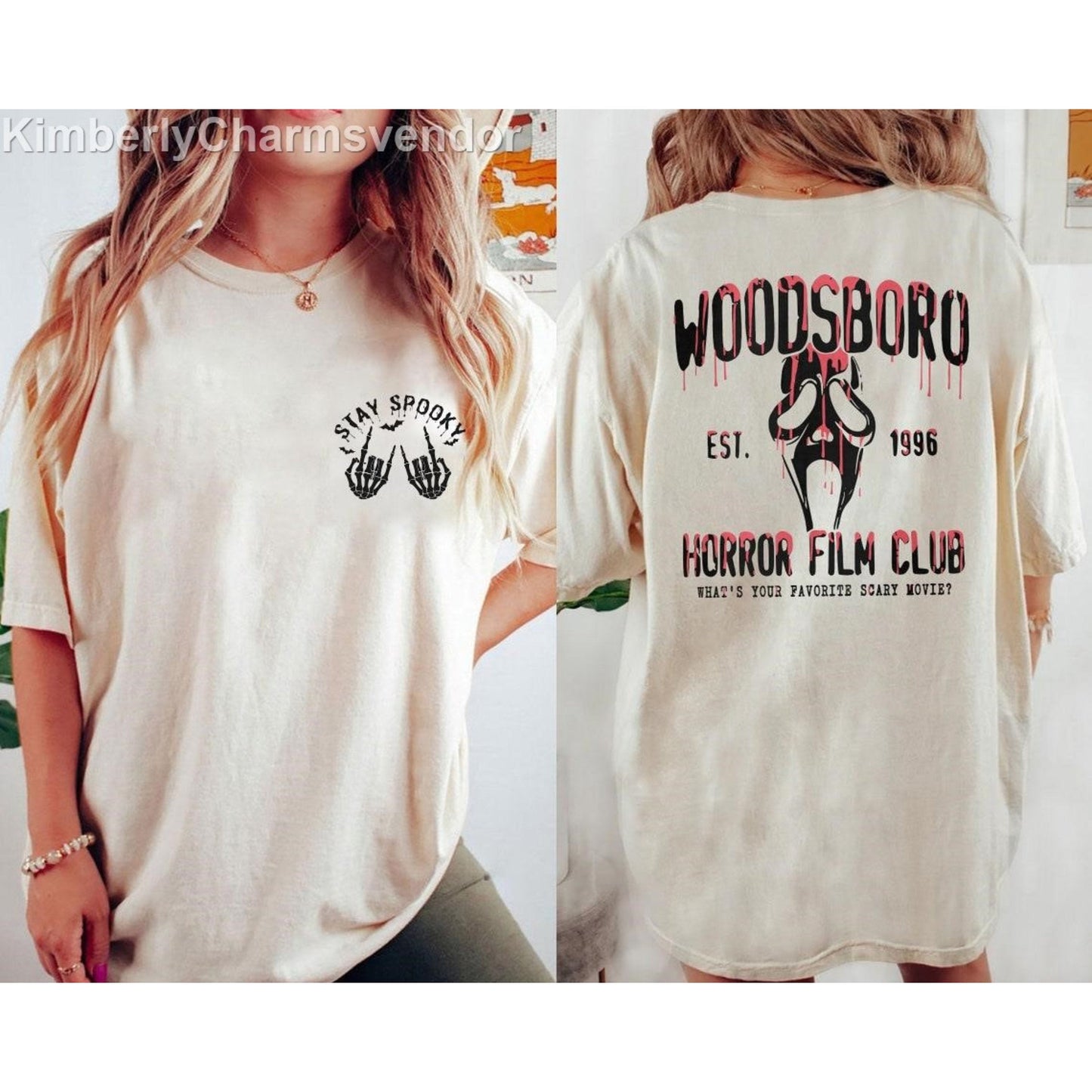 Stay Spooky Horror Film Club Shirt, Woodsboro Horror Film Club Shirt, Scream Ghost Woodsboro Scream Tee