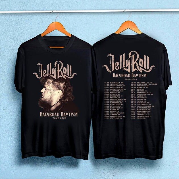 Jelly Roll 2023 Tour Shirt, Vintage Jelly Roll Backroad Baptism 2023 Tour Shirt
