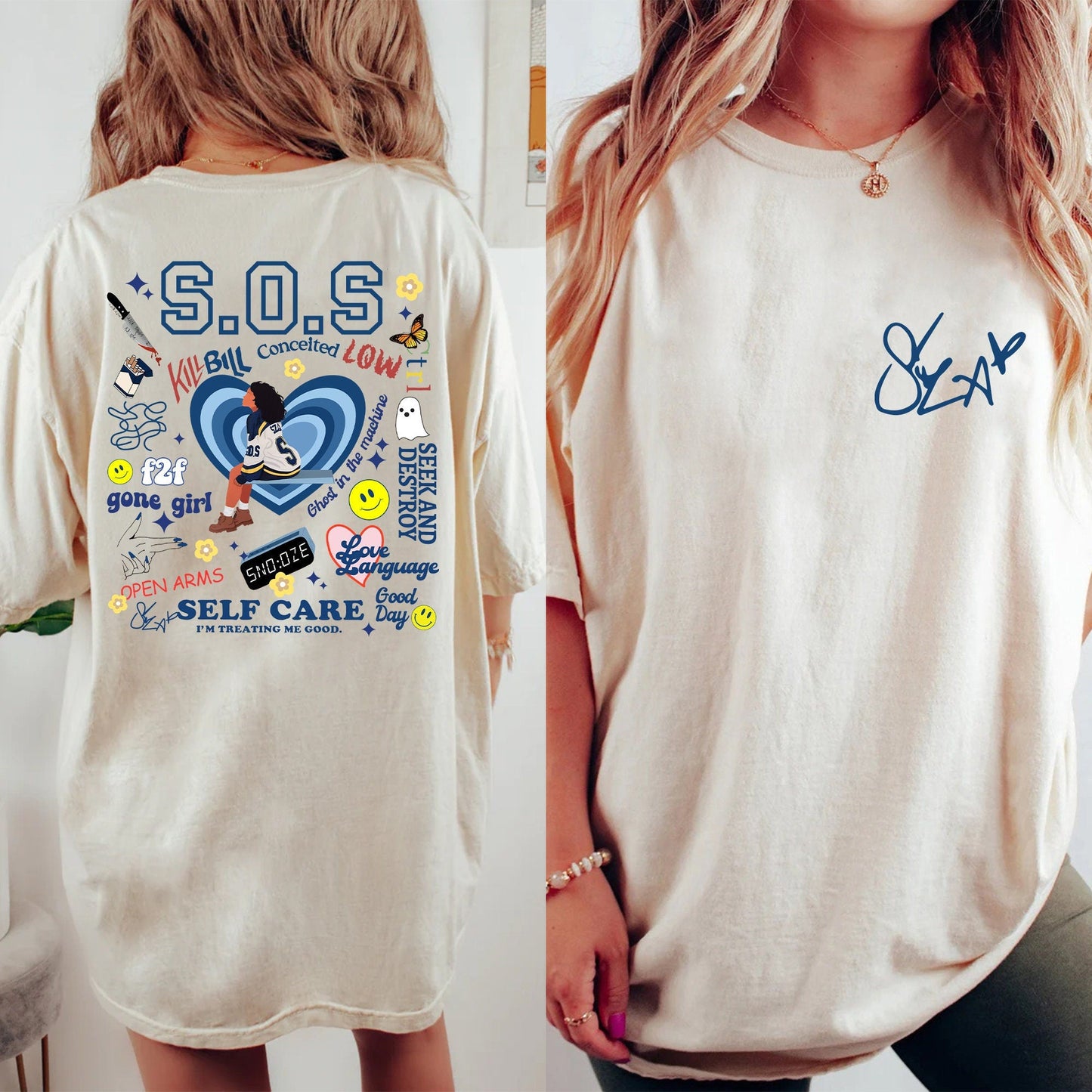 SZA SOS Full Tracklist Shirt, Vintage Sza S.O.S Tour Shirt