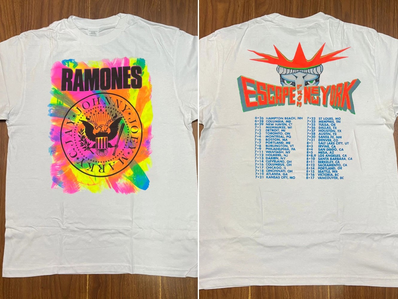 Ramones Escape From New York Tour 1990 T-Shirt