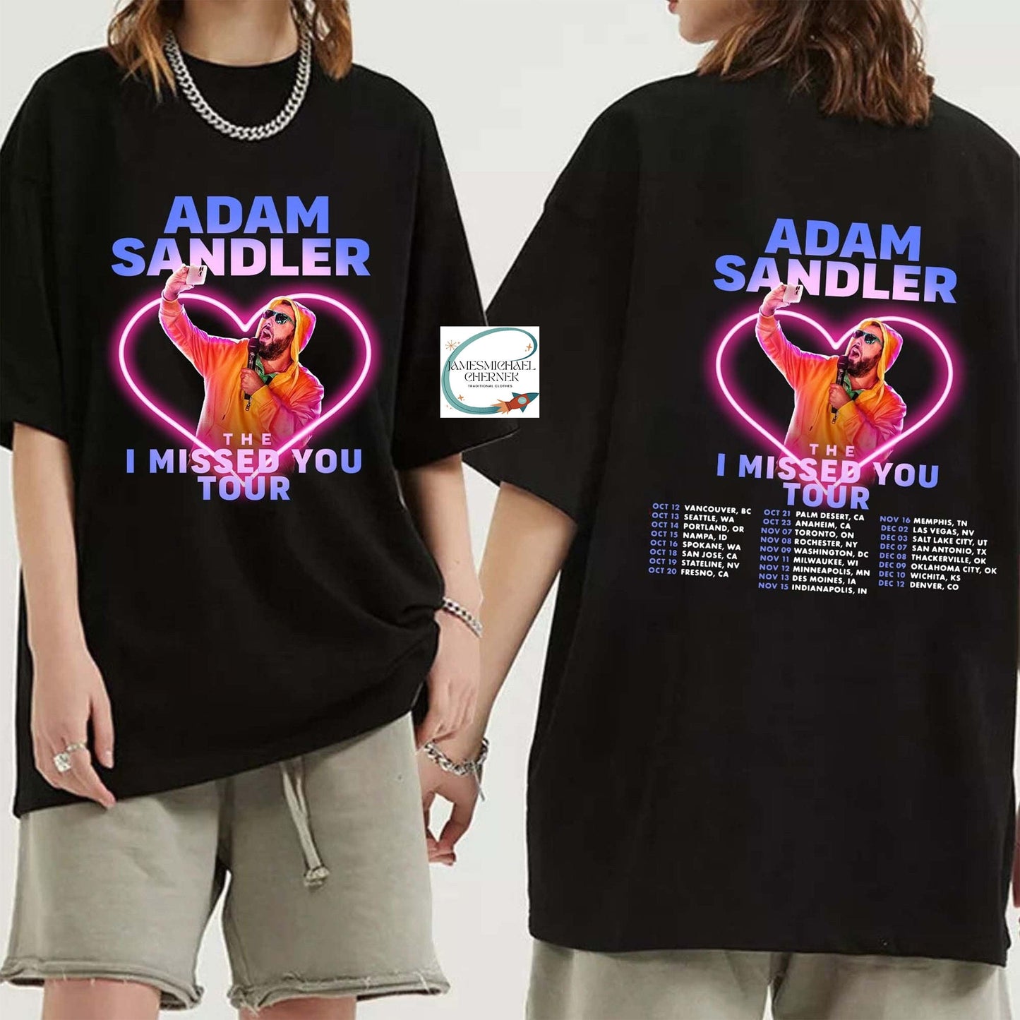 Adam Sandler The I Missed You Tour 2023 2Sided Shirt