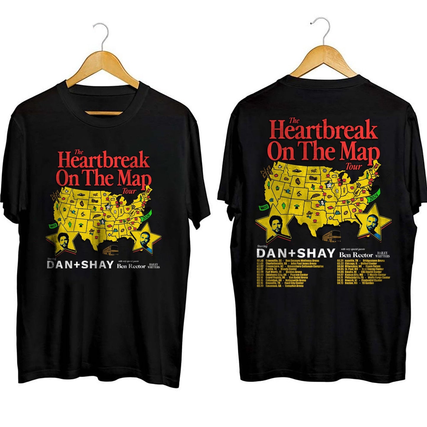 Dan Shay Heartbreak On The Map Tour 2023 Shirt, Music Band Tour 2023 T-shirt