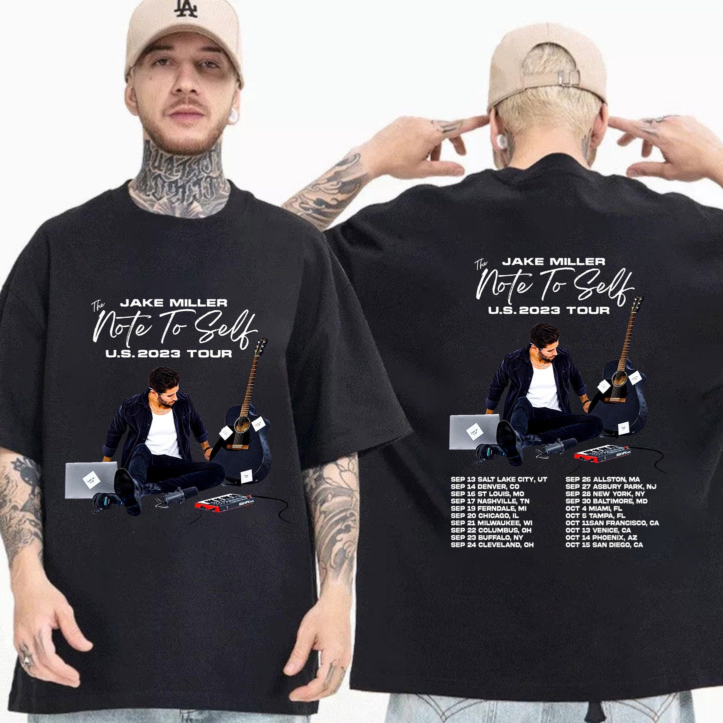 Jake Miller 2023 Concert Shirt, Jake Miller Note To Self Tour 2023 Shirt