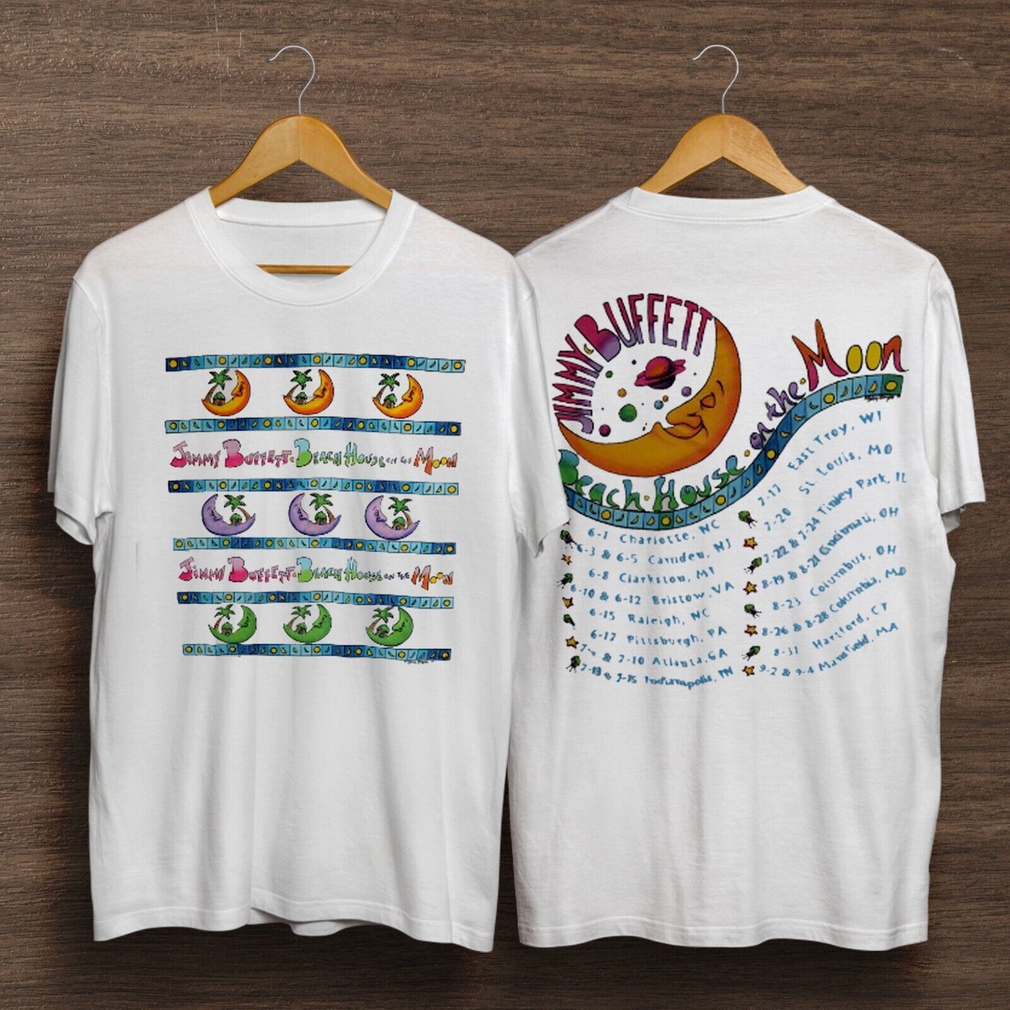 Jimmy Buffett Beach House on The Moon Time Tour Vintage T Shirt