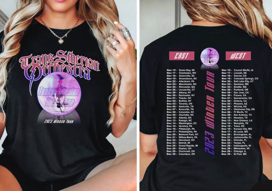 Trans-Siberian Orchestra Christmas 2023 Winter Tour T-shirt Double Sides