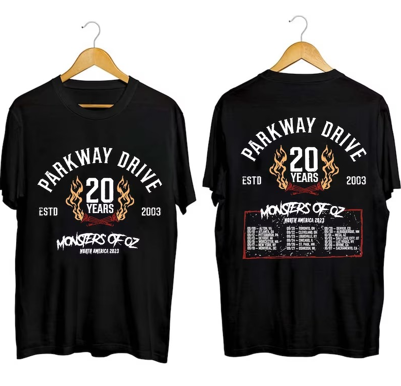 Parkway Drive Monsters of Oz US Tour Concert 2023 T-Shirt