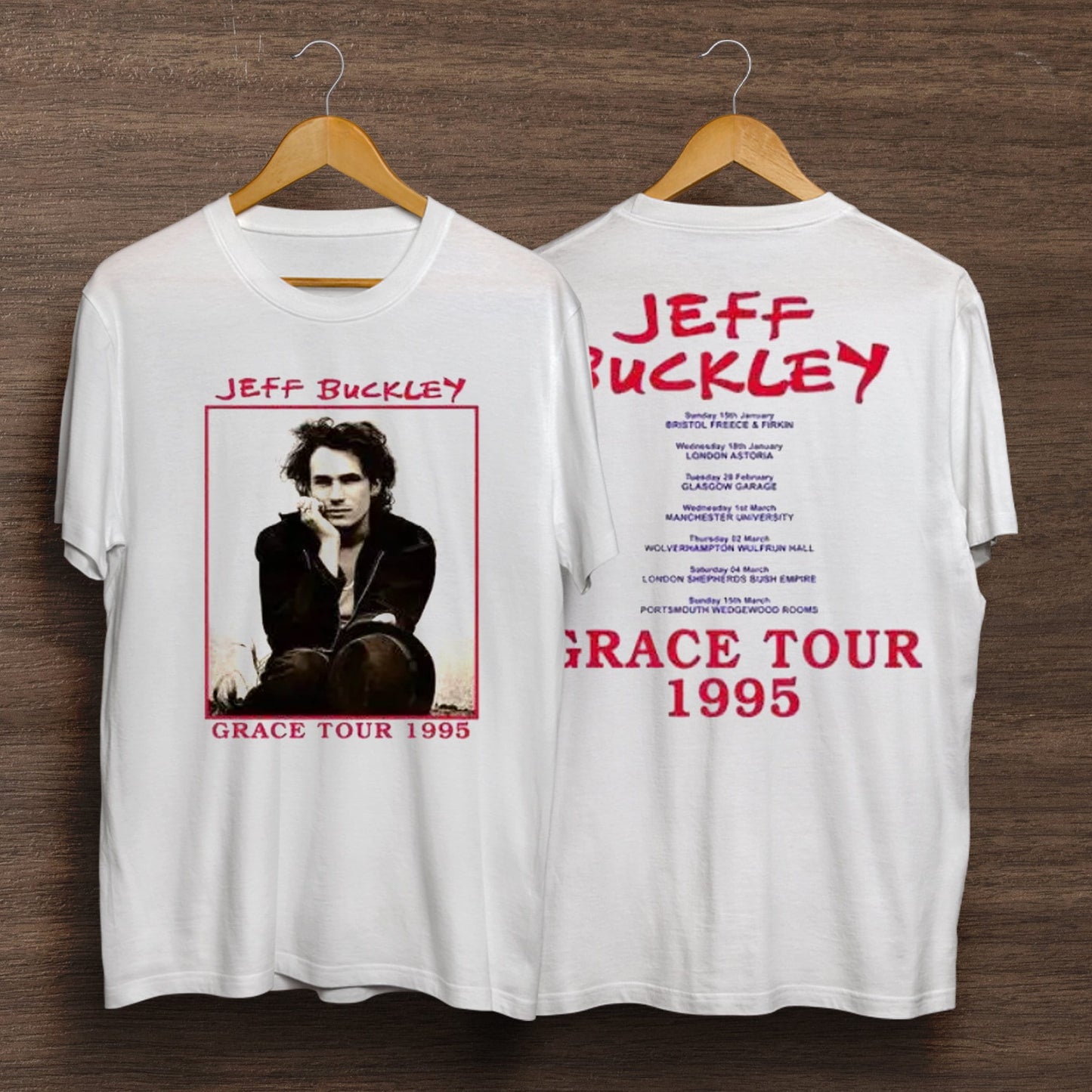 Jeff Buckley Grace Tour 1995 T-Shirt, Vintage 90s Jeff Buckley Concert Tour T-Shirt