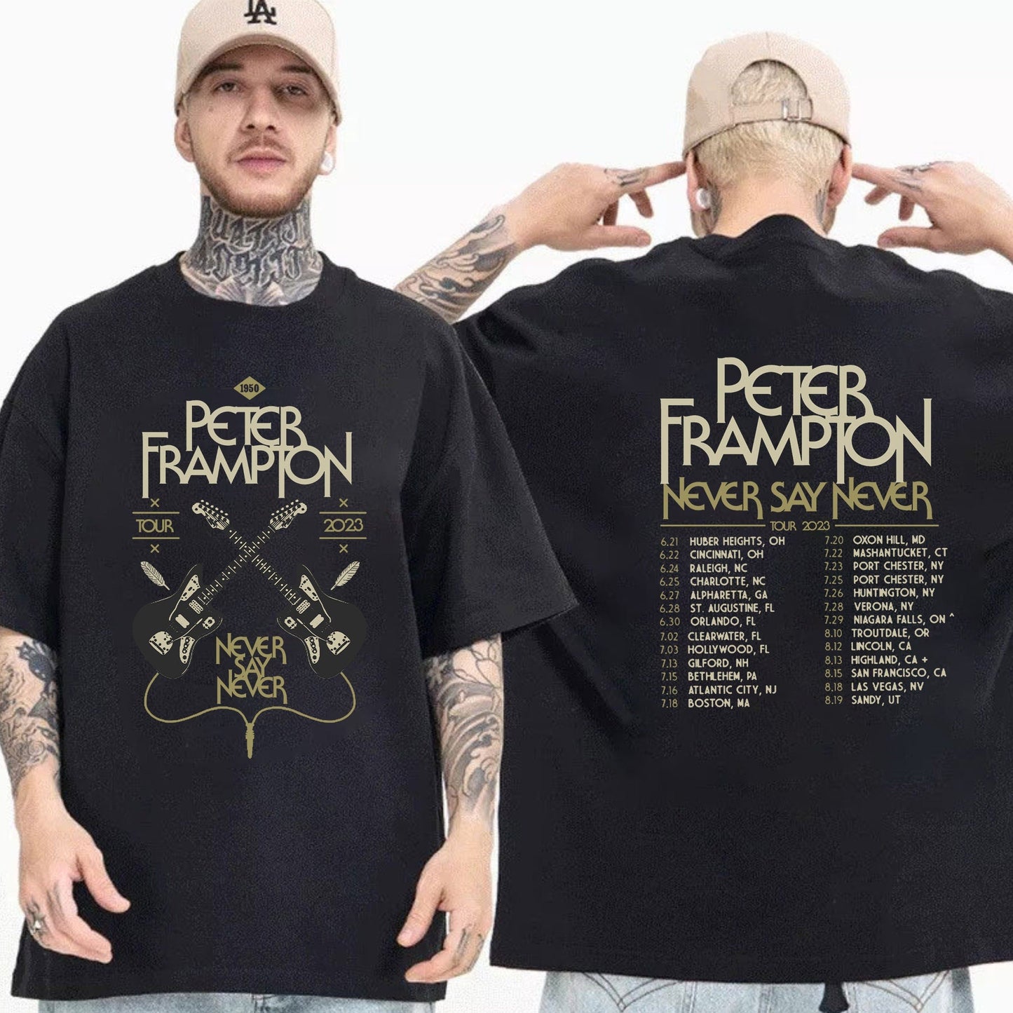 Peter Frampton 2023 Fall Tour Never Say Never Tour Shirt