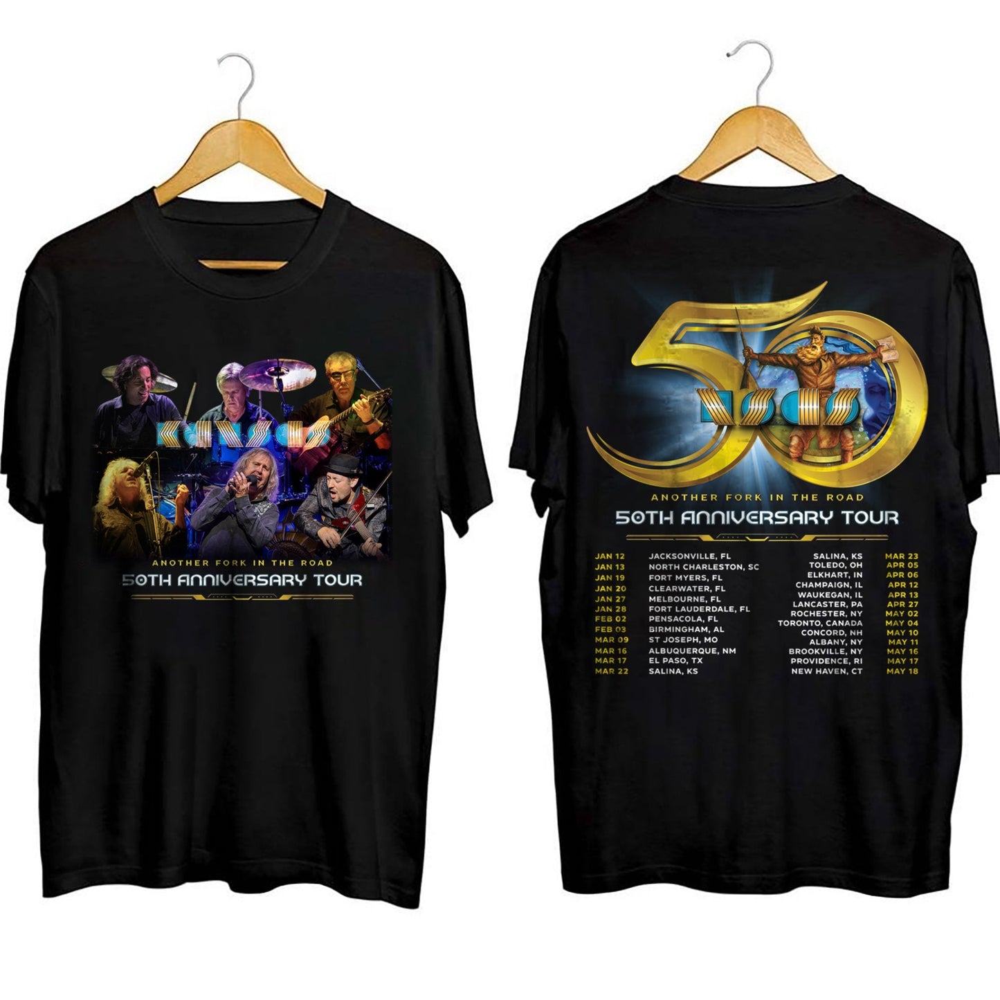 Kansas Music Band Shirt, 50th Anniversary Tour 2024 Shirt World Music Tour 2024 Shirt