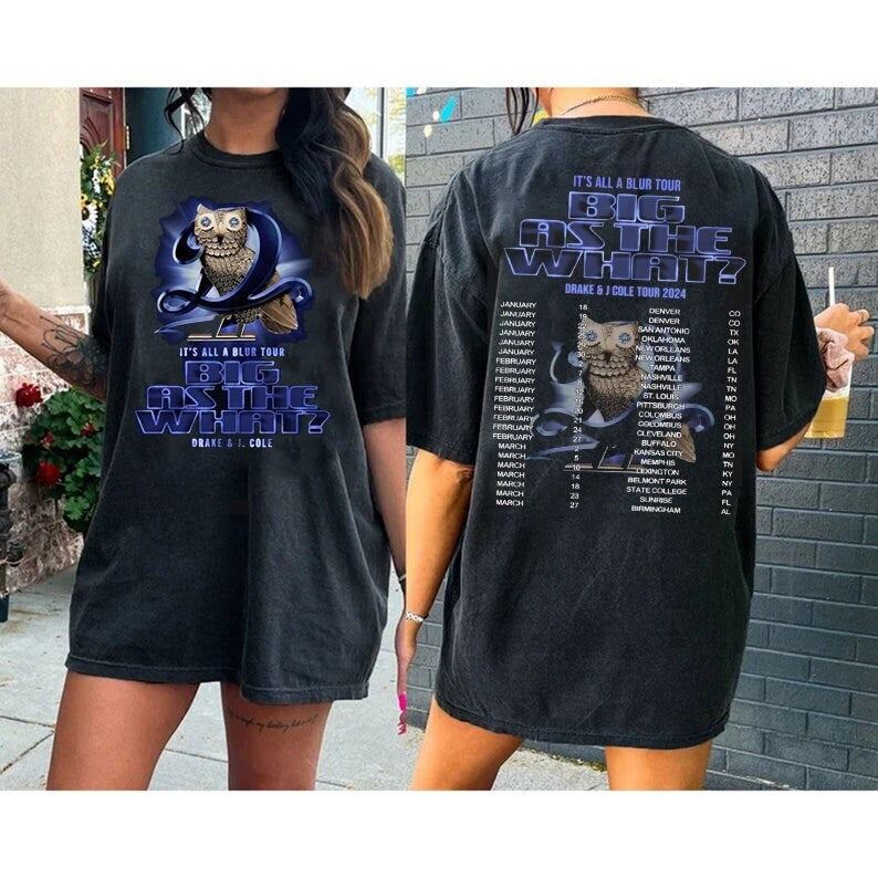 Drake J Cole Big As The What Tour 2024 Shirt, Drake J Cole It's All Blur Tour