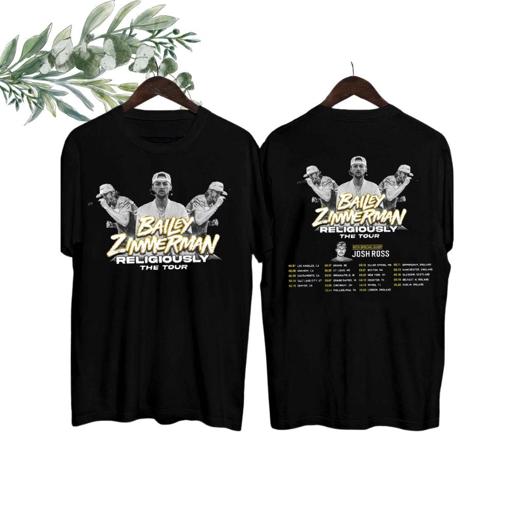 Bailey Zimmerman Religiously World Tour 2024 Shirt