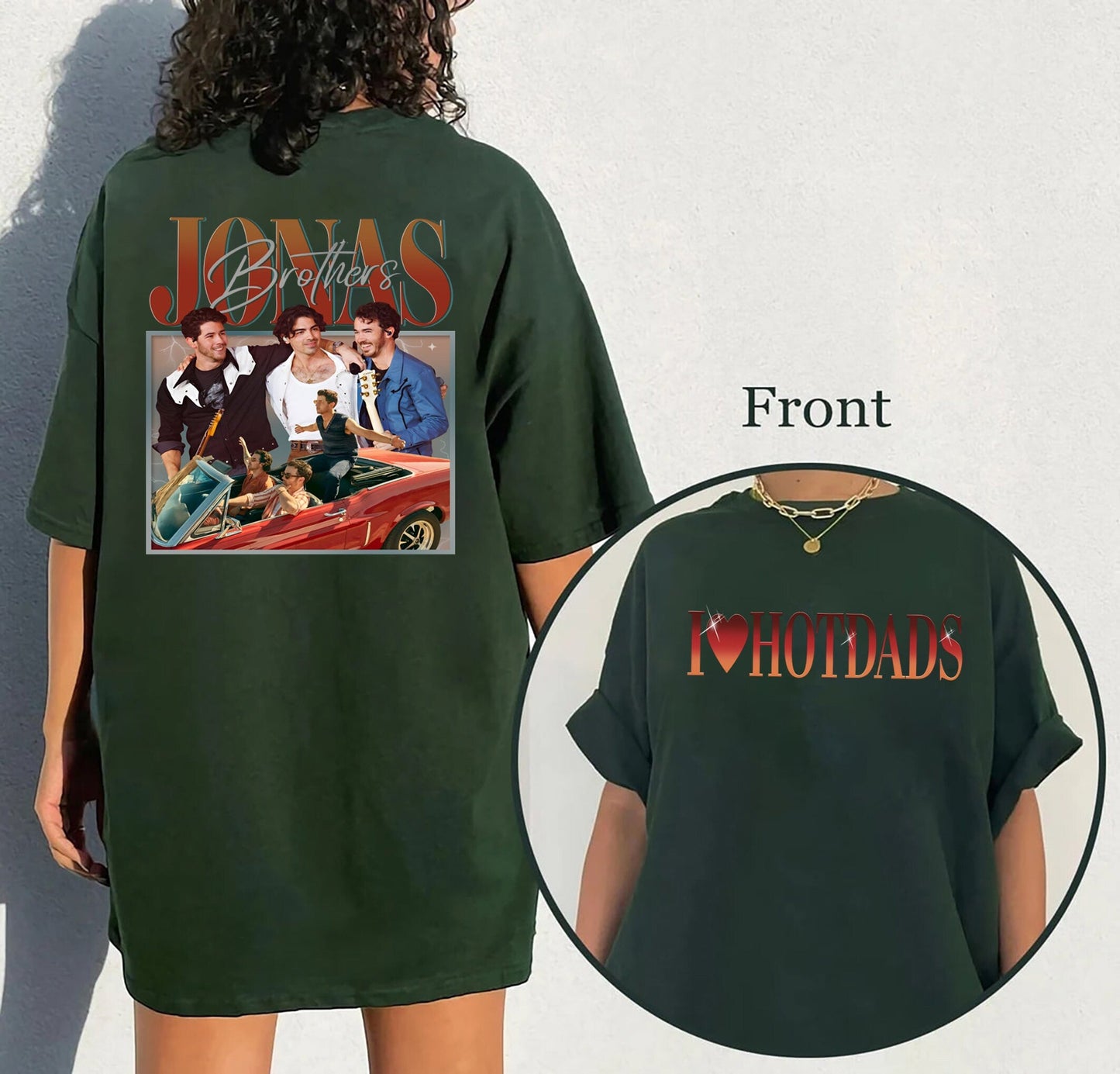Duplexing - I Love Hotdads - Jonas Brothers Vintage T-Shirt, Jonas Five Albums One Night Tour Shirt, Jonas Brothers 2023 Tour Shirt