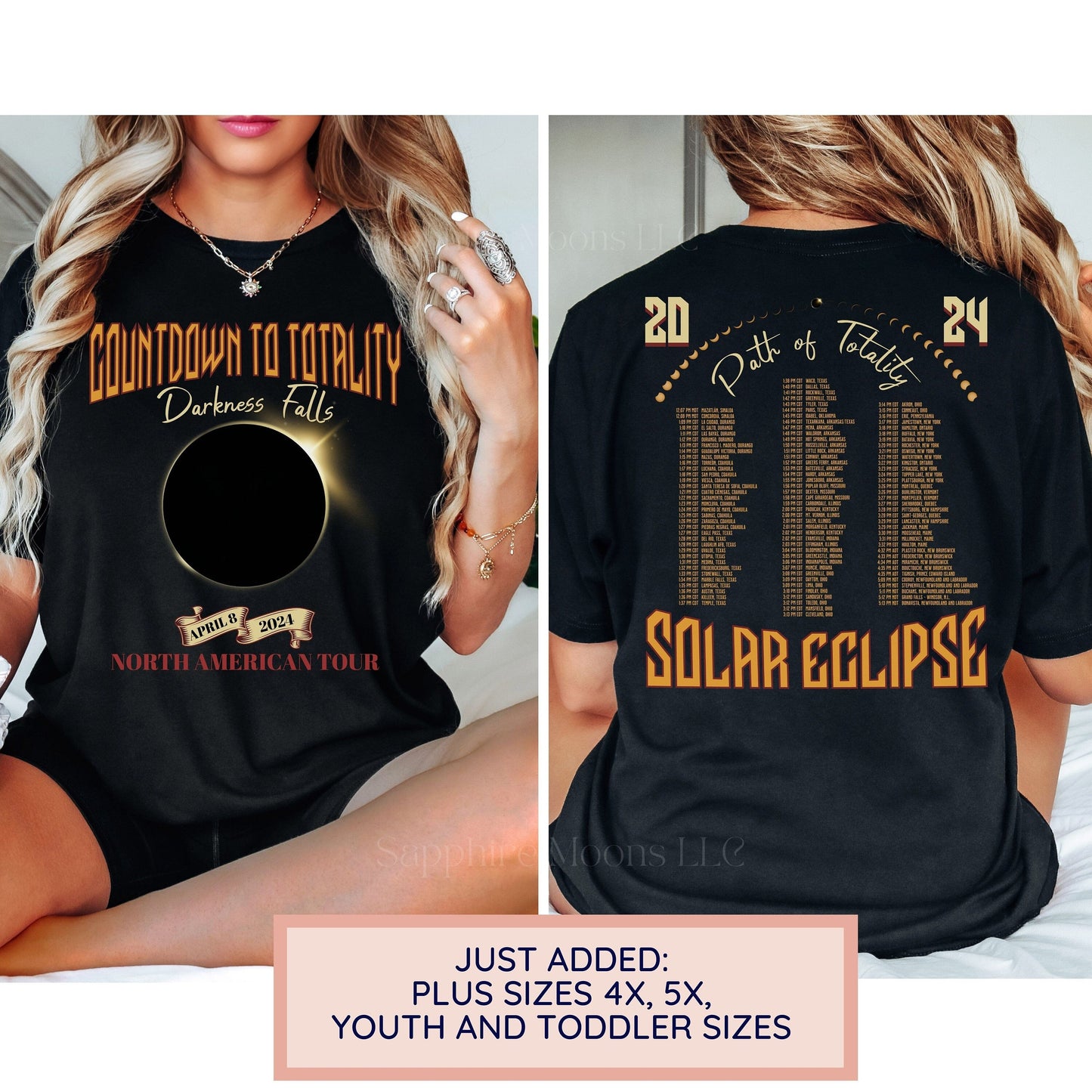 Total Solar Eclipse Shirt April 8th 2024, Rock Concert Tour Tee Path