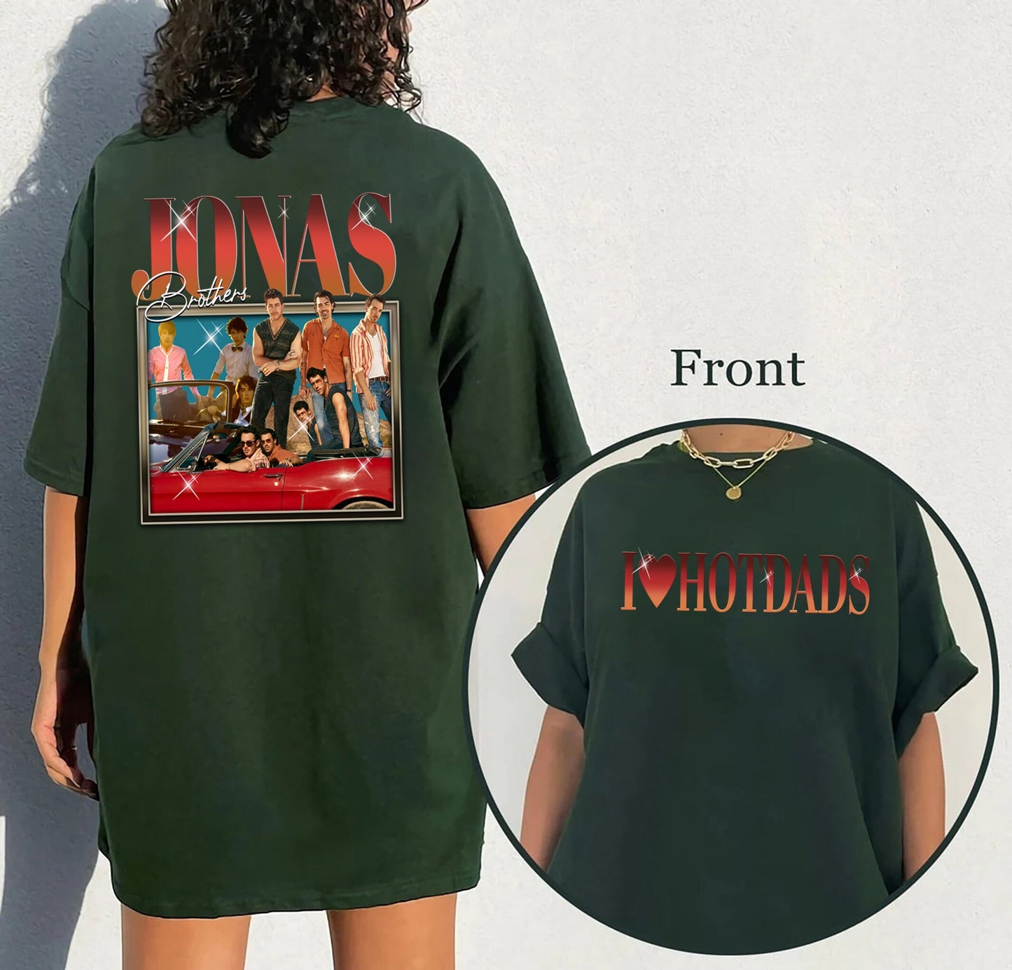 I Love Hotdads Shirt Jonas Brothers Vintage T-Shirt, Jonas Five Albums One Night Tour Shirt, Jonas Brothers 2023 Tour Shirt
