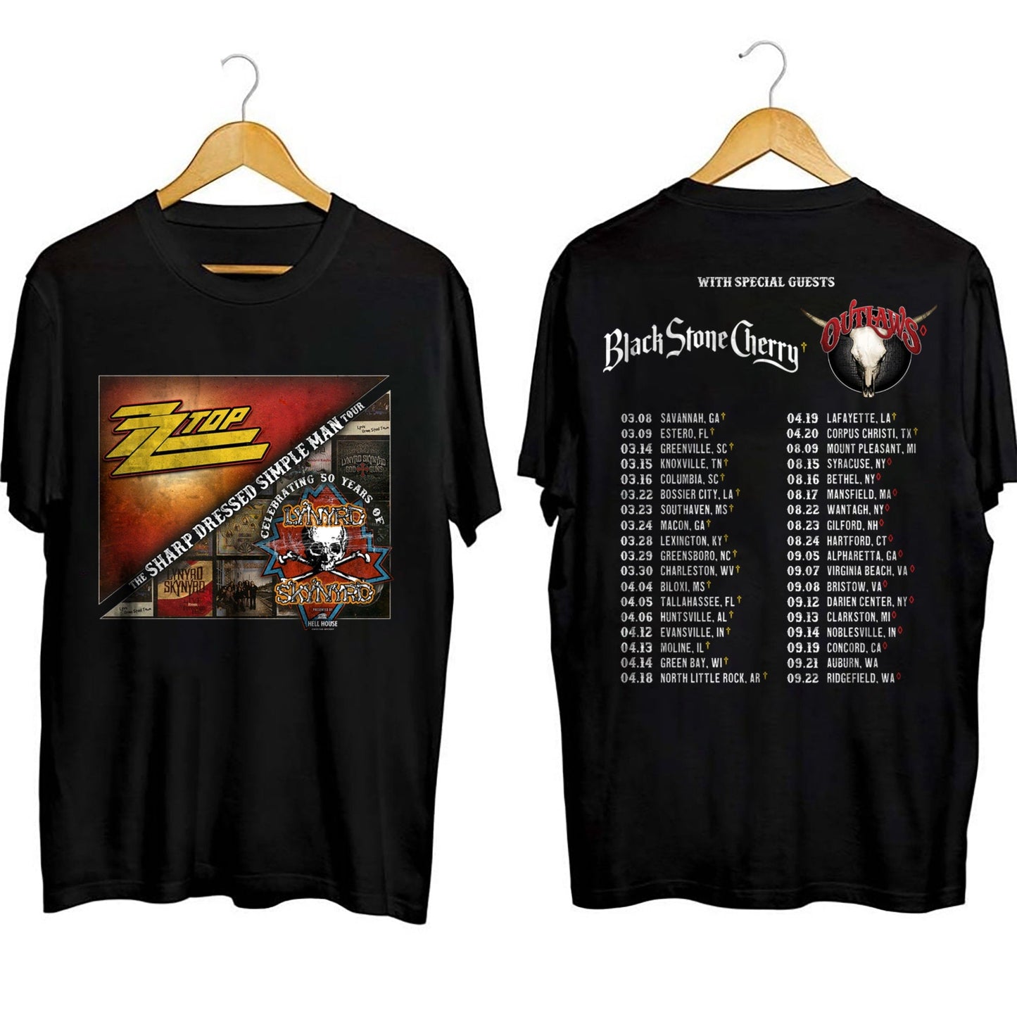 Lynyrd Skynyrd ZZ Top Tour 2024 PNG, 2024 Music Tour Shirt, Gift For Fan