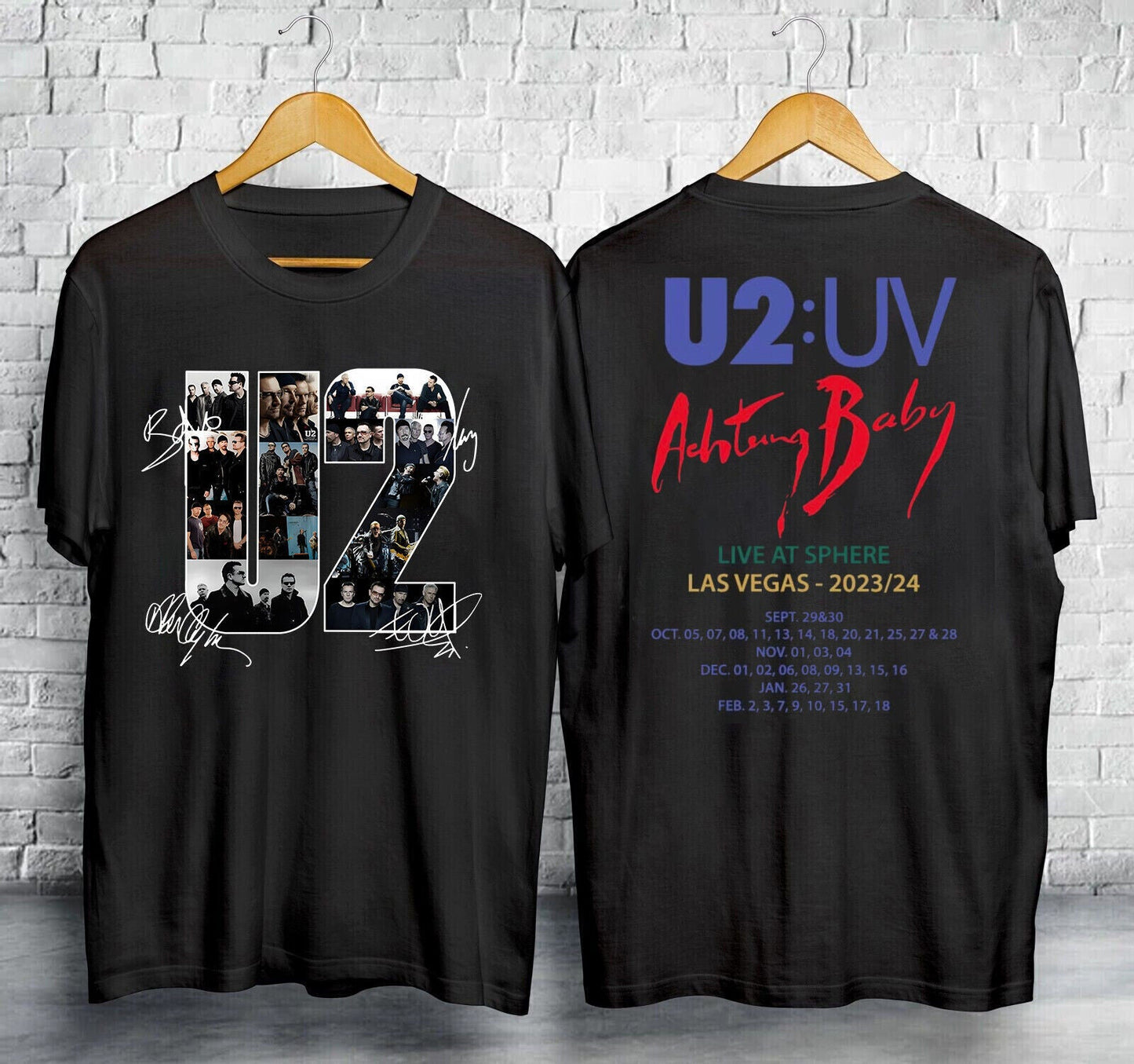 U2:UV Achtung Baby Live at Sphere 2023 & 2024 Tour Shirt