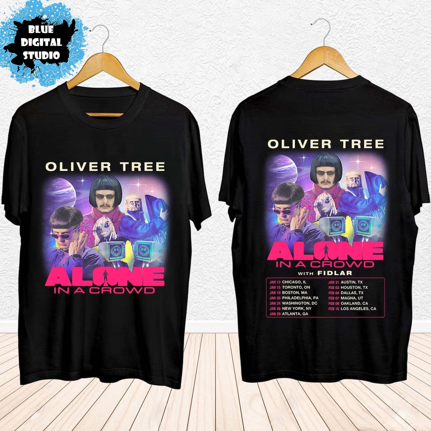 Oliver Tree Alone In a Crowd 2024 Tour Double Sided T-shirt