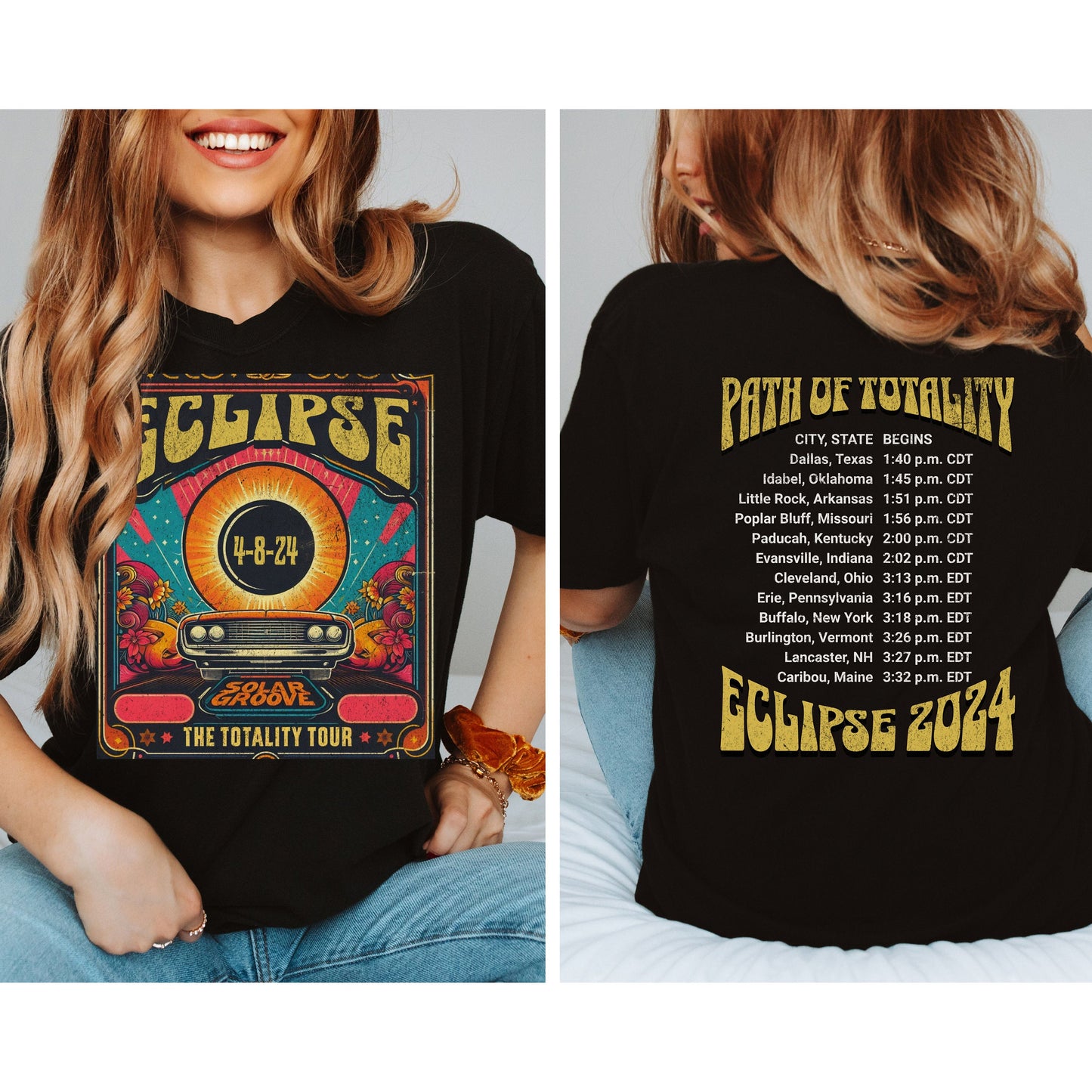 Solar Eclipse 2024 1717 Double Sided Shirt