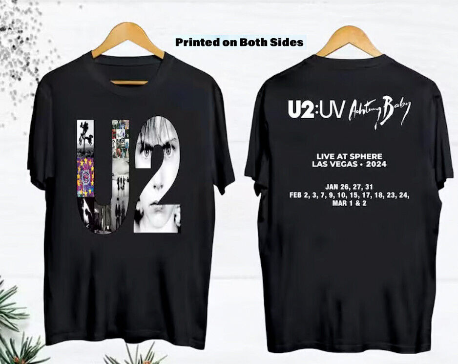 U2 Achtung Baby Live At Sphere Tour 2024 T-shirt Band Concert Merch