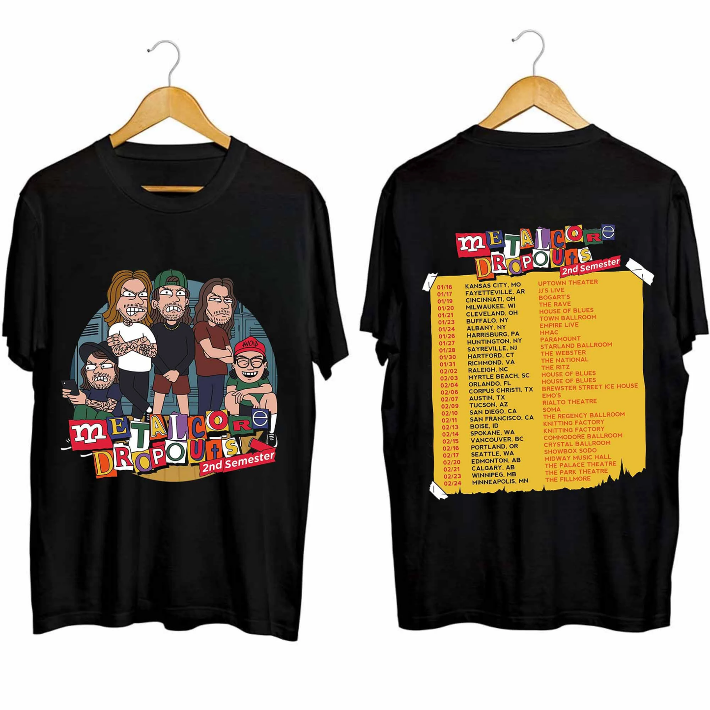 The Devil Wears P.ra.da Metalcore Dropouts 2024 Tour T-Shirt