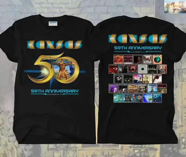 Kansas 50th Anniversary T-Shirt Band Tour 2023 Another Rock Road Fork Folk Shirt