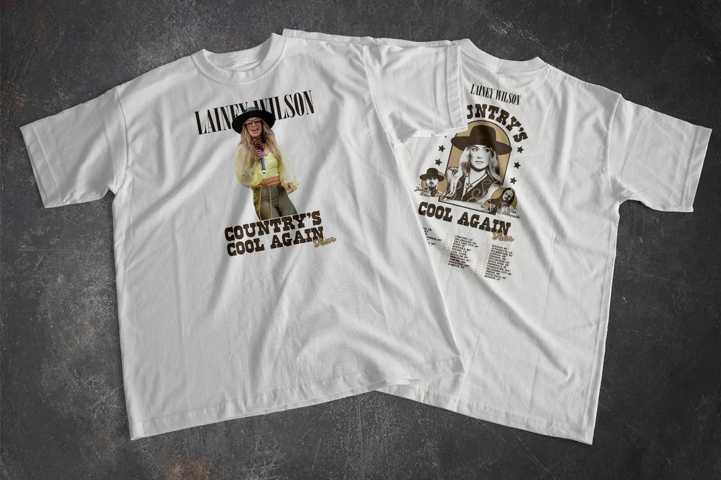 Best Lainey Wilson Country's Cool Again 2024 Tour T-Shirt Gift Fans 2 Side