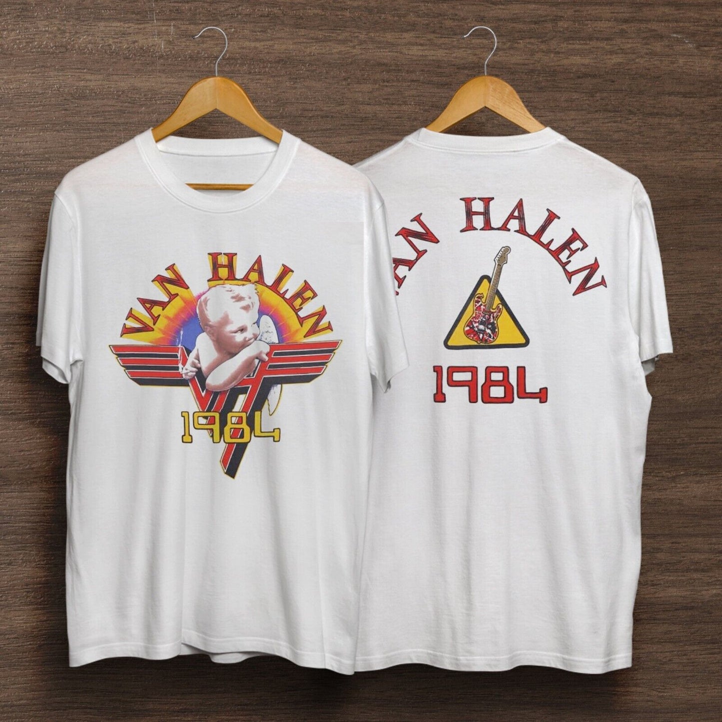 van Heavy Rock 1984 Tour Double Sided Unisex T-Shirt