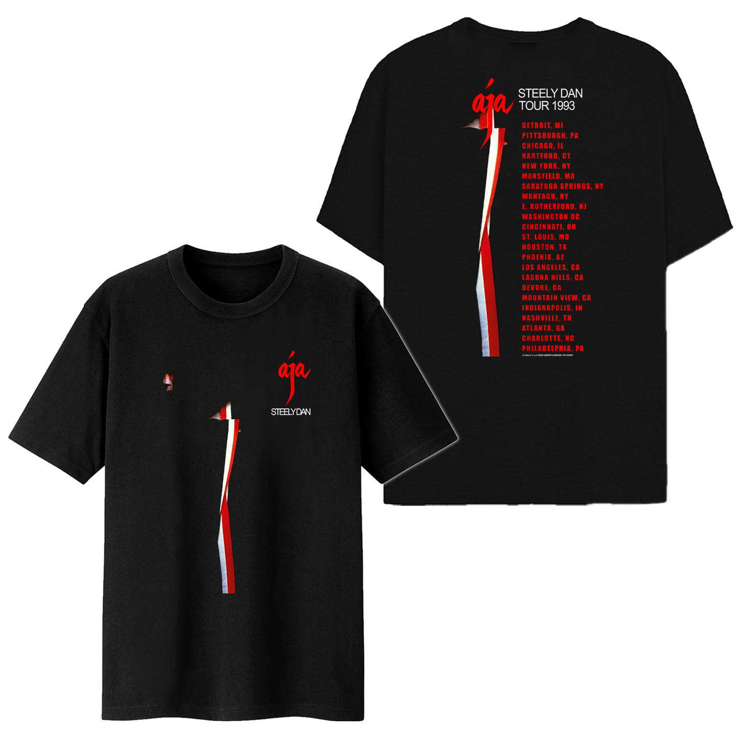 Steely Dan Aja Tour 1993 Music Double Sided T-Shirt