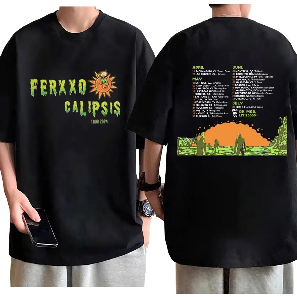 Men Women Harajuku Hip Hop T-shirts 2024 Rapper Feid Ferxxocalipsis Tour
