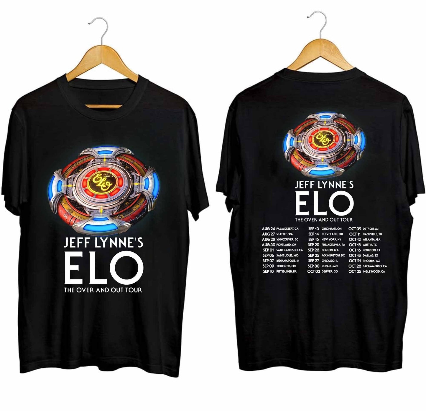 Jeff Lynne's ELO 2024 Over and Out Tour Concert T-Shirt - Limited Edition