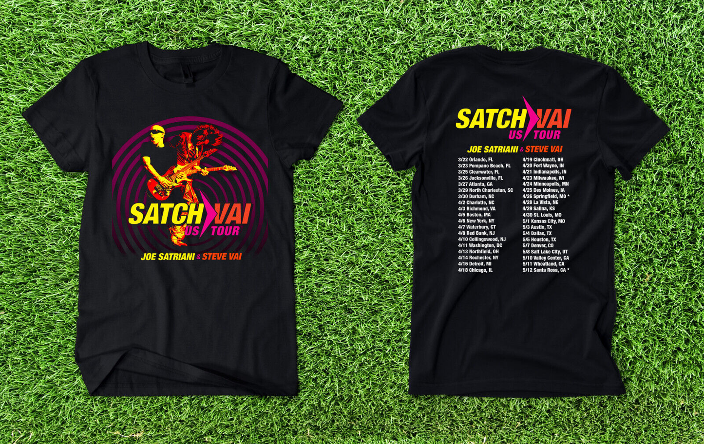 joe satriani steve vai satchvai US tour 2024 t-shirt