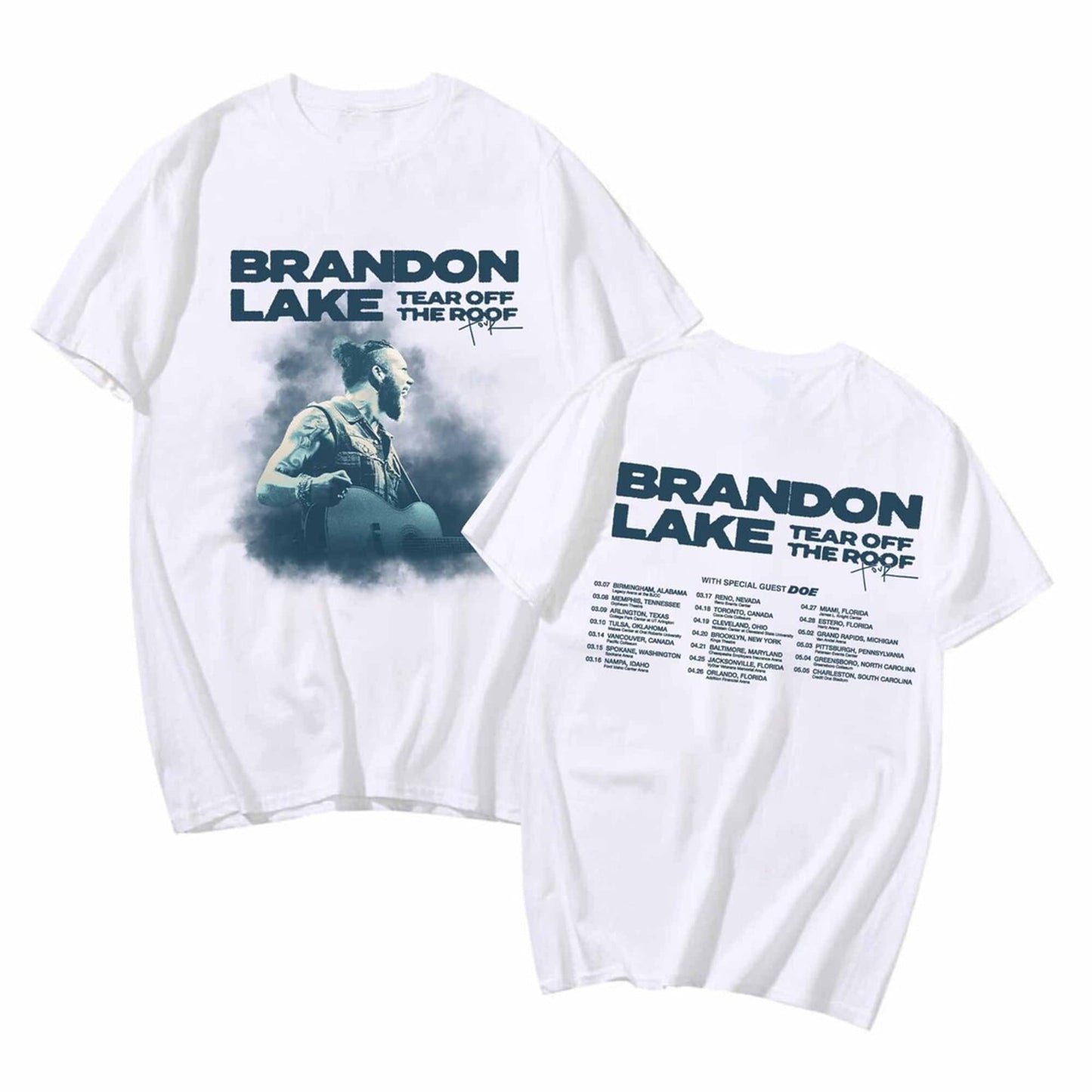 Brandon Lake Tear Off The Roof Tour 2024 2 Sides T Shirt