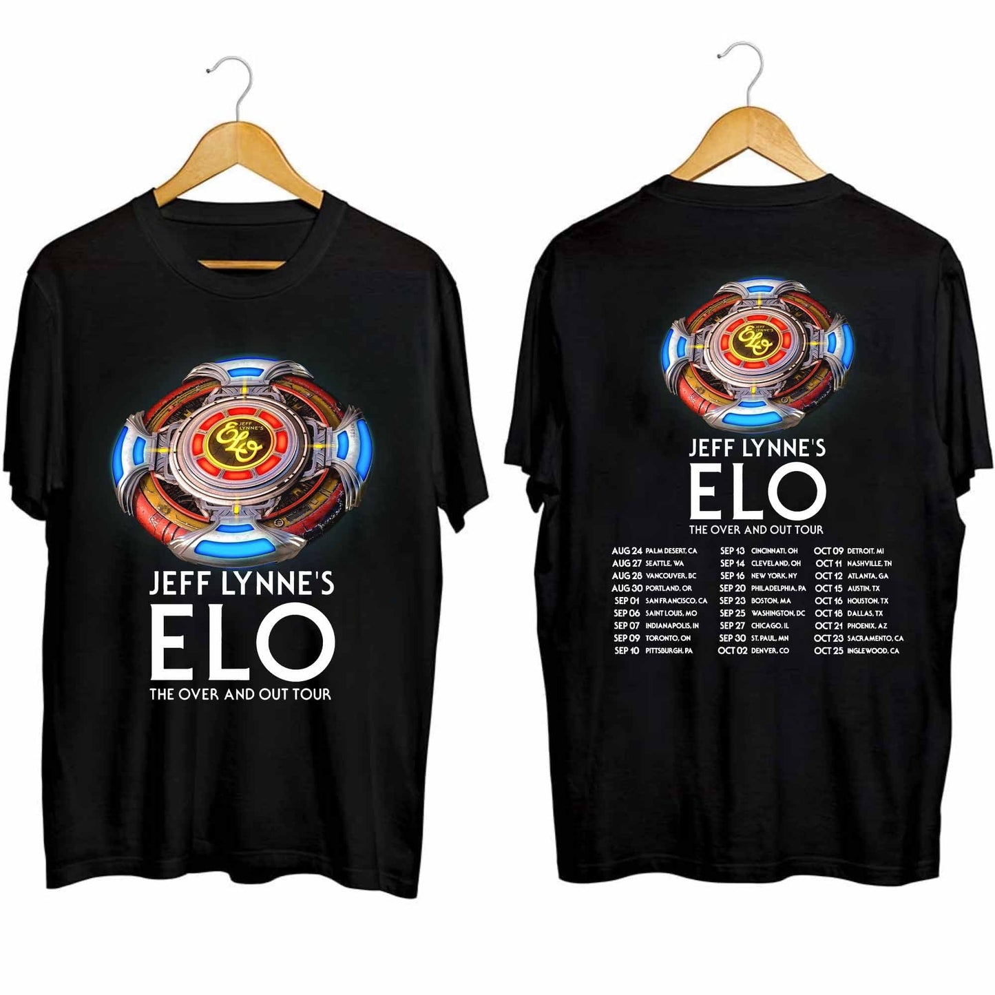 Jeff Lynne's ELO - The Over and Out Tour 2024 Shirt, Jeff Lynne's ELO Band Fan