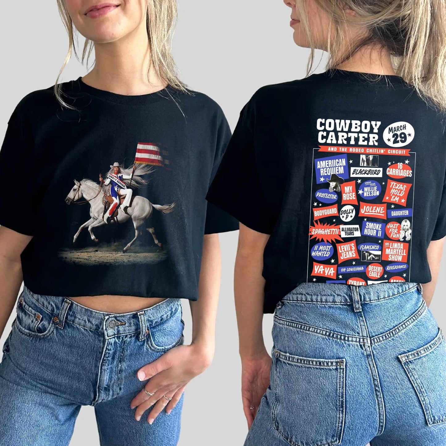 Unisex Cowboy Carter Shirt| 2 Sides Beyoncee Gildan Shirt| D.Parton Tee For Fans