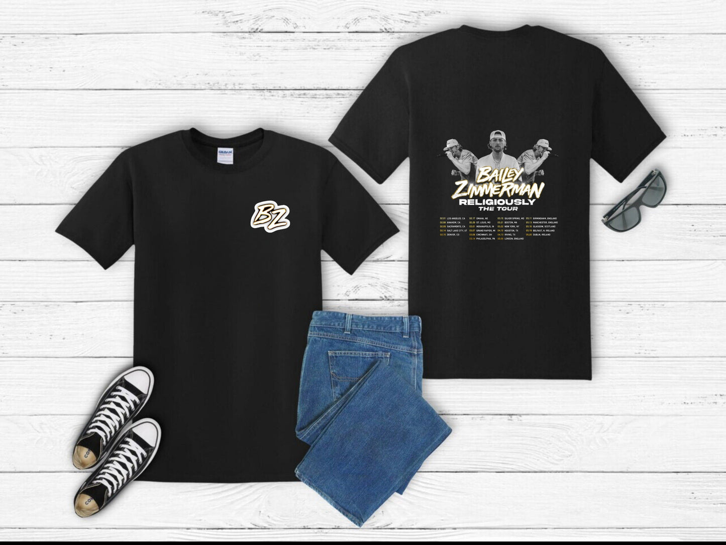 Bailey Zimmerman Tour Shirt, Religiously Tour Tshirt