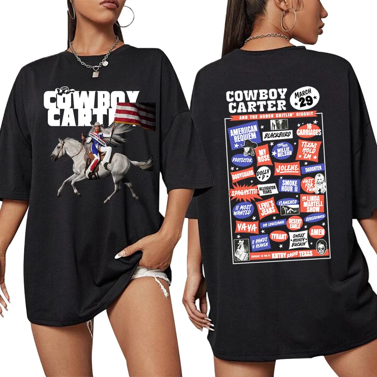 2024 Hot Beyonce Cowboy Carter T-Shirt Beyhive This Ain't Texas Shirt