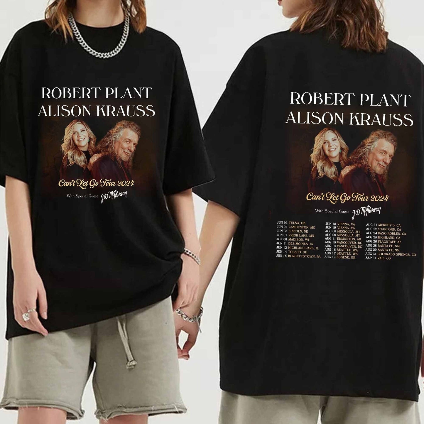 Robert Plant and Alison Krauss 2024 Tour Shirt, Can't Let Go 2024 Tour Shirt