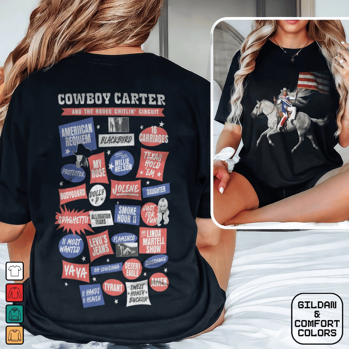 Beyonc Cowboy Carter T-Shirt 2 Sides, Beyoncee Dolly Tee For Fans