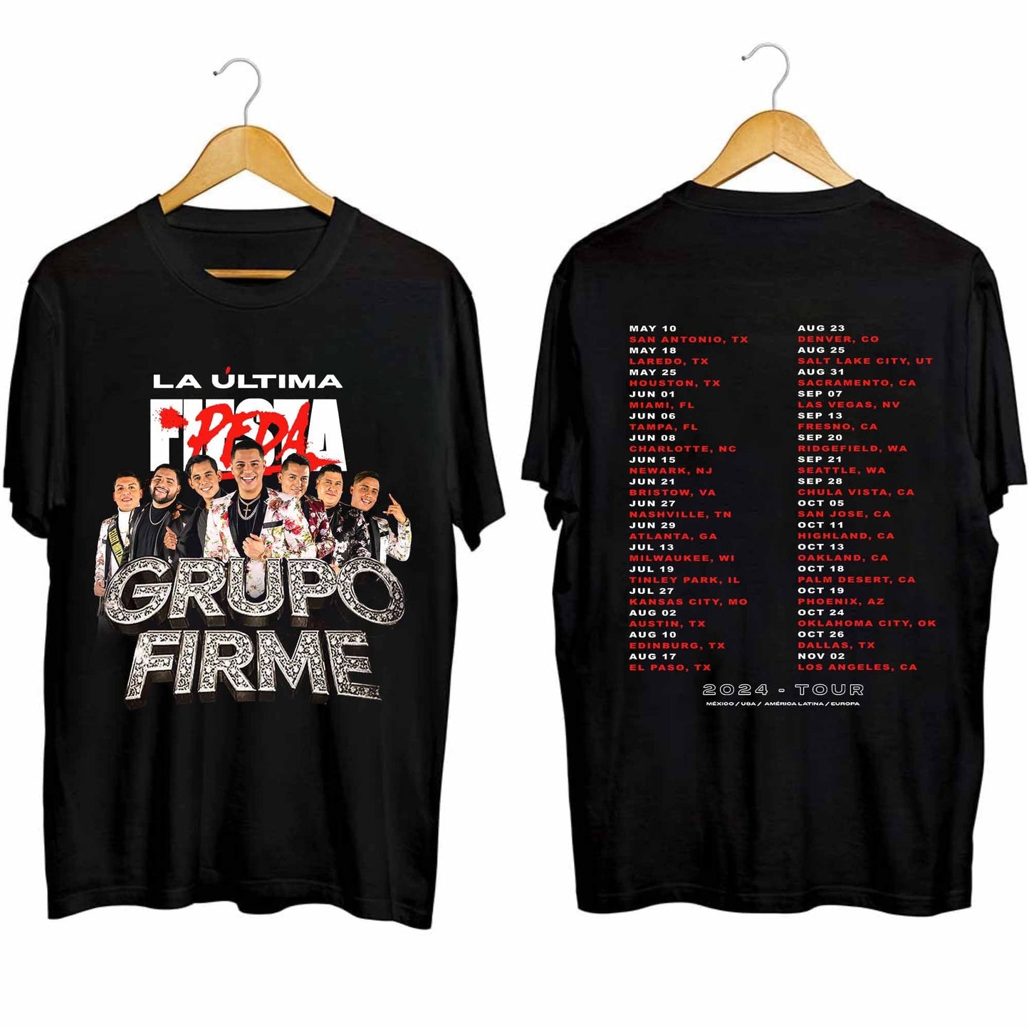 Grupo Firme - La Ultima Peda 2024 Tour Shirt, Grupo Firme Band Fan Shirt