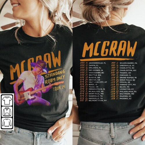 Tim McGraw Music Shirt, Tim McGraw 2024 Tour Standing Room Only T-Shirt