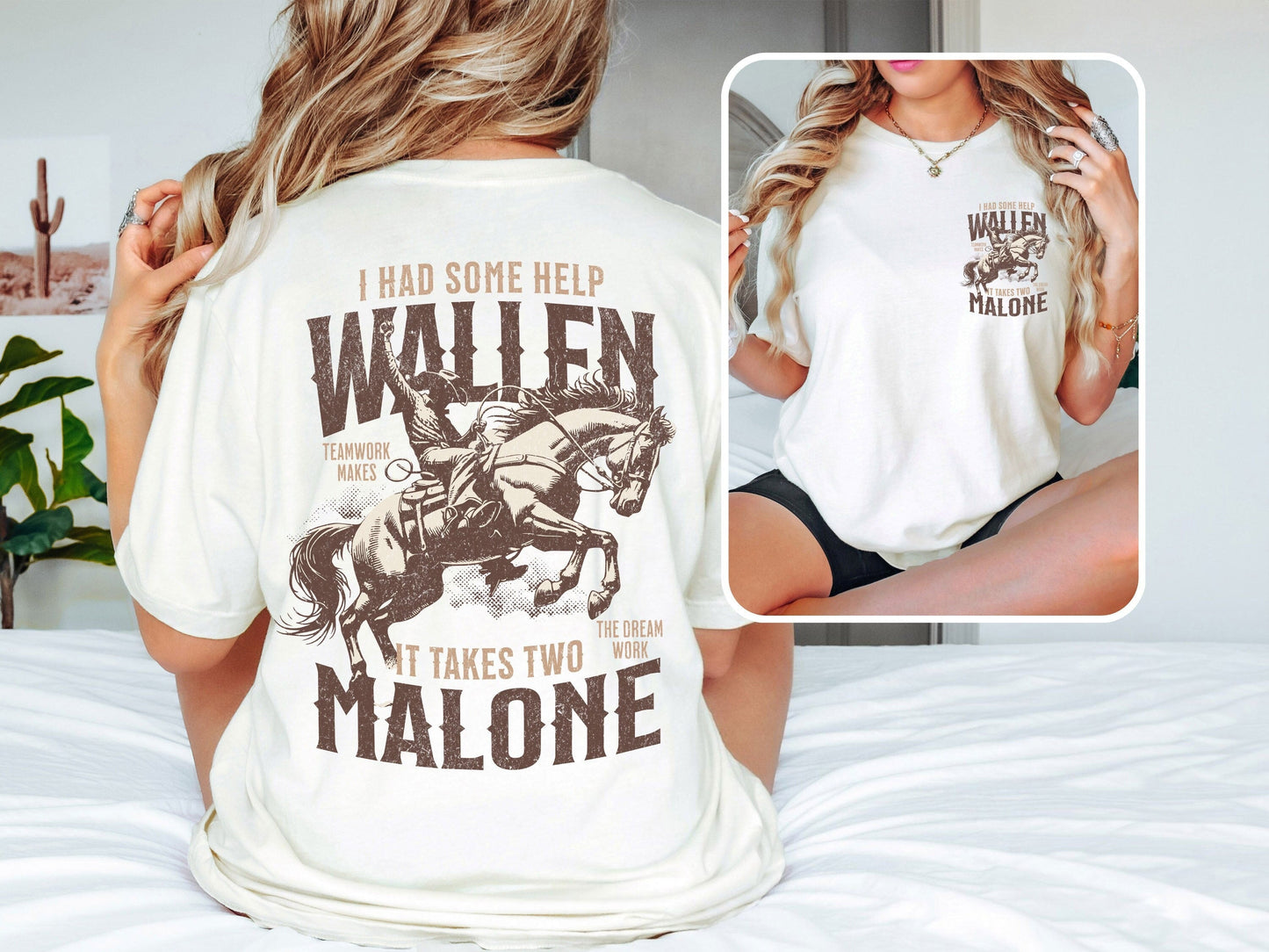 I Had Some Help Wallen And Malone Tee, Country Music Graphic Tee, Cowboy Shirt