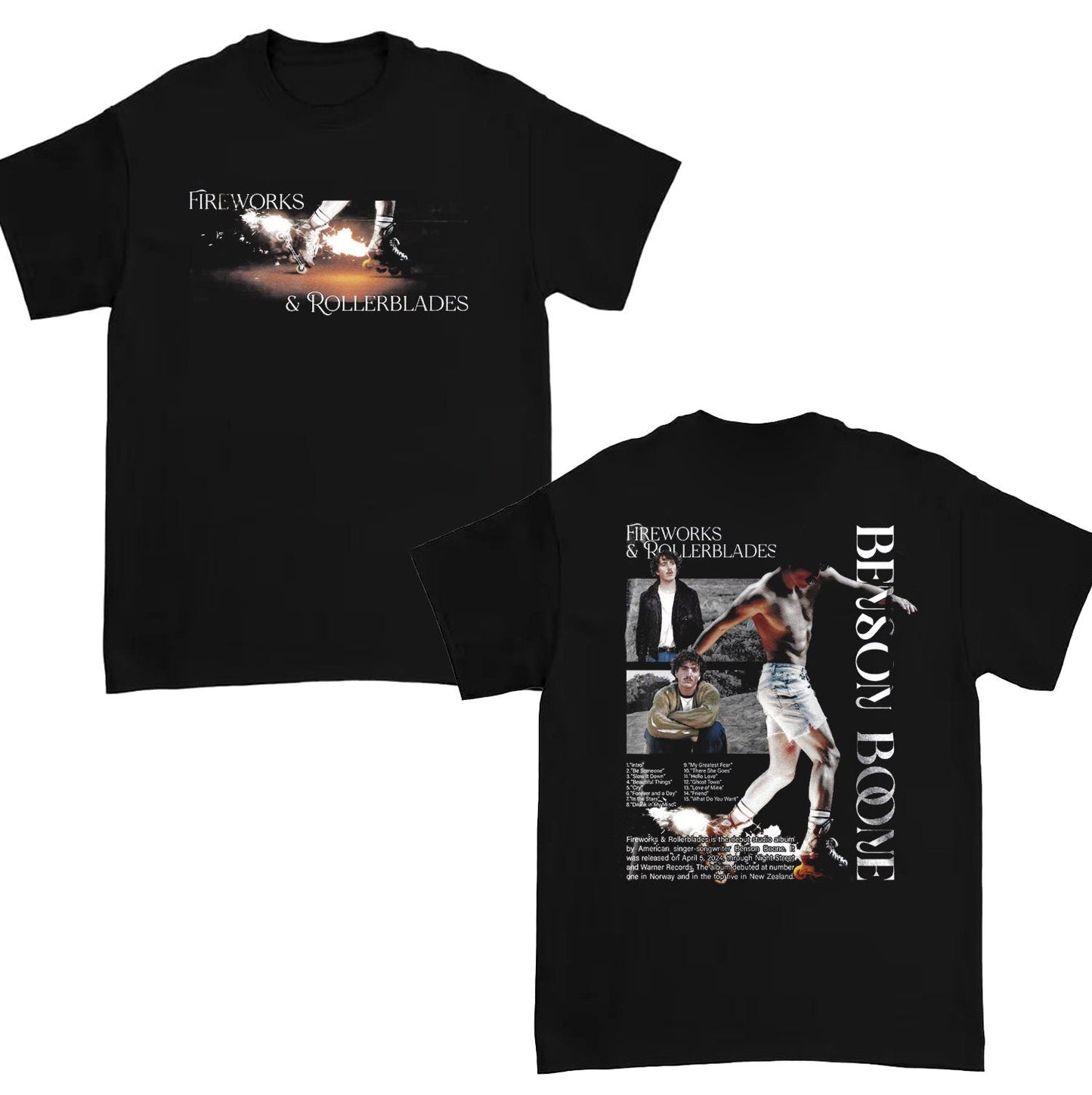 Benson Boone Fireworks and Rollerblades 2024 World Tour Shirt