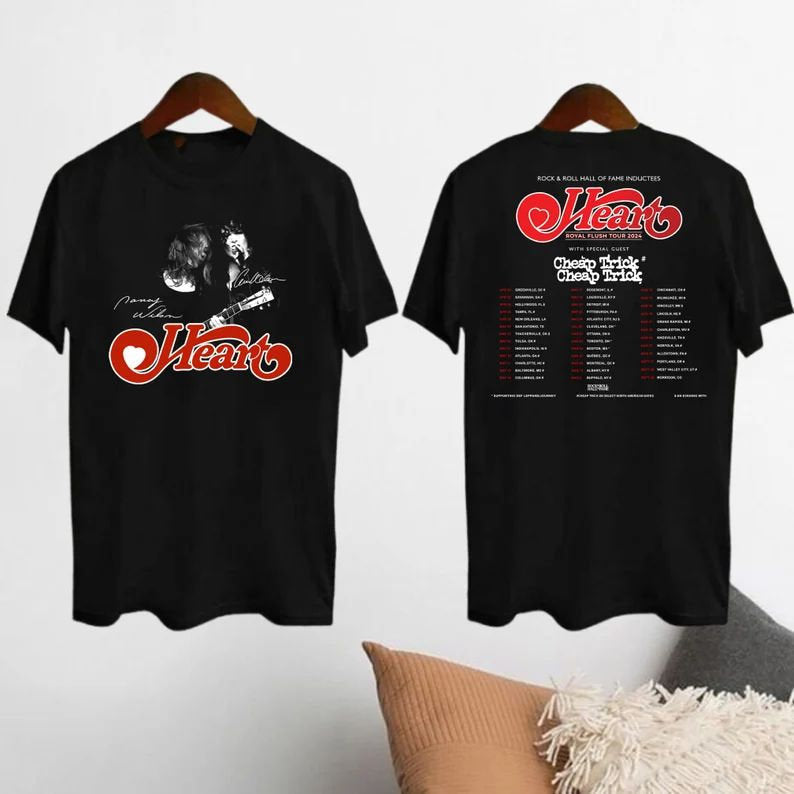 2024 Heart Band Royal Flush Tour T-Shirt, Rock Band Heart 2024