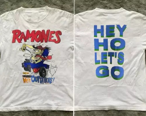 Ramones We're Outta Here T-Shirt, 1999 Ramones Hey Ho Let's Go Shirt
