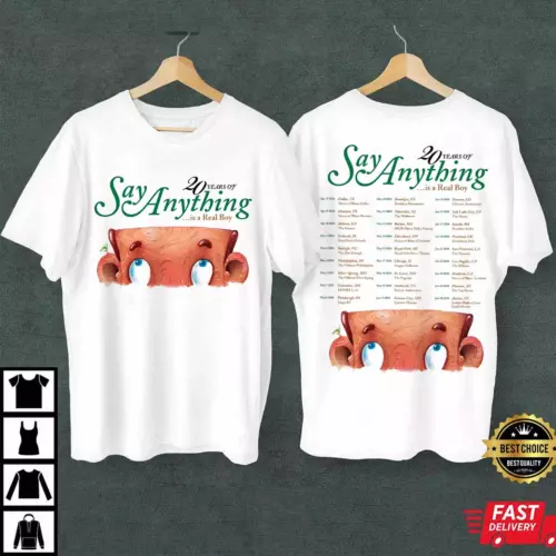 Say Anything Is a Real Boy Tour 2024 Double Sided T Shirt