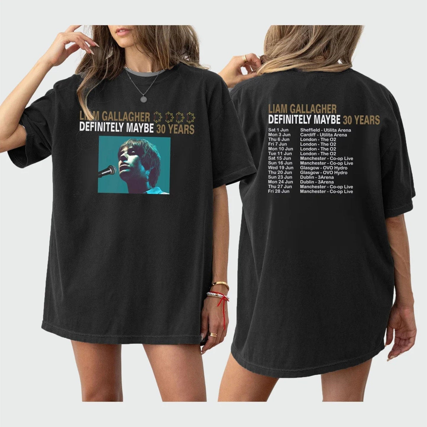 2 Sides Definitely Maybe 2024 Tour T Shirt| Liam Gallagher